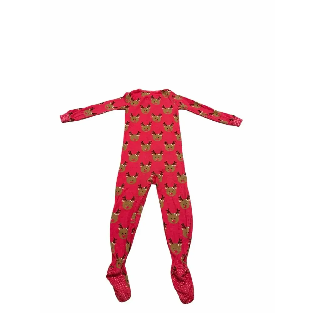 The Children's Place Baby 2T Reindeer Print Long Sleeve Stretchie One Piece